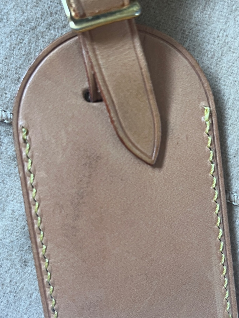 Louis Vuitton Tan Leather Luggage Tag Pair with Gold-Tone Buckles - Picture 12 of 14